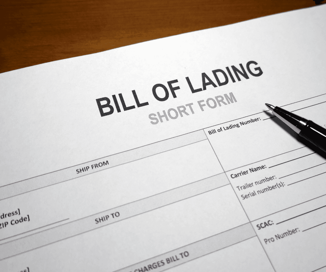 Illustration of bill of lading processing